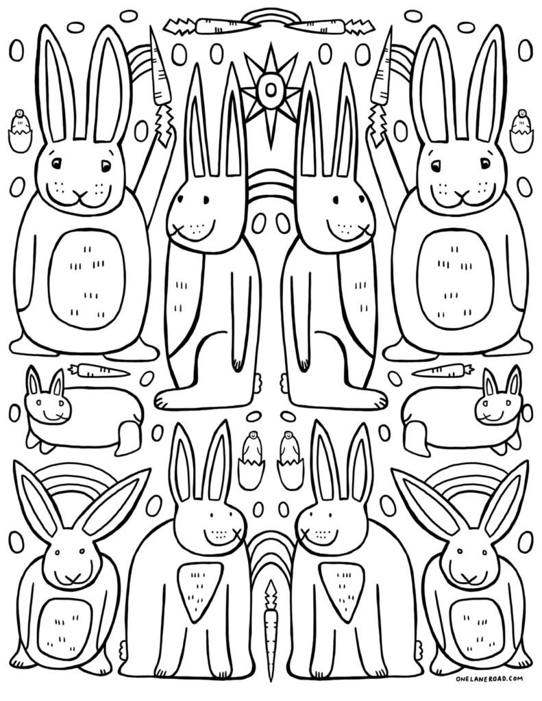Bunny Coloring Page - FREE
