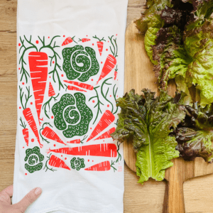 Carrots and Cabbage Kitchen Tea Towel