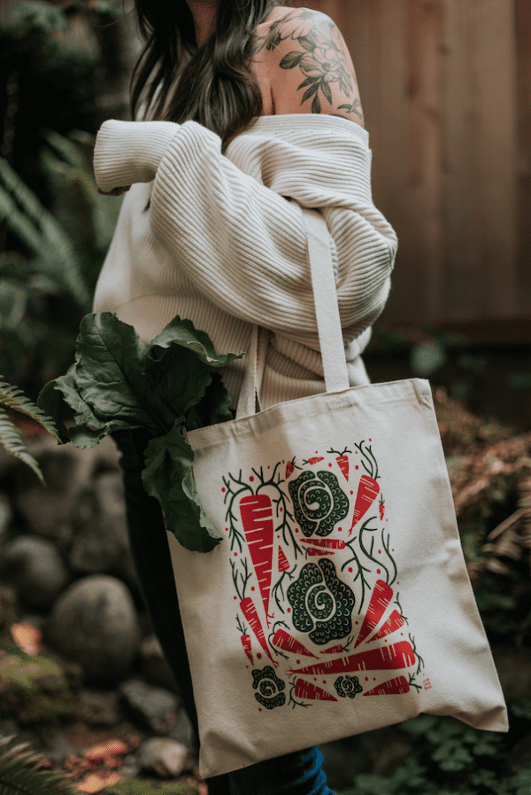Carrots and Cabbage Tote Bag