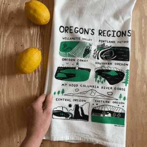 Oregon's Regions - Kitchen Tea Towel