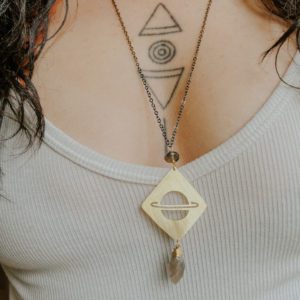 Collab With Morgen Barrett - Moonstone Saturn Necklace