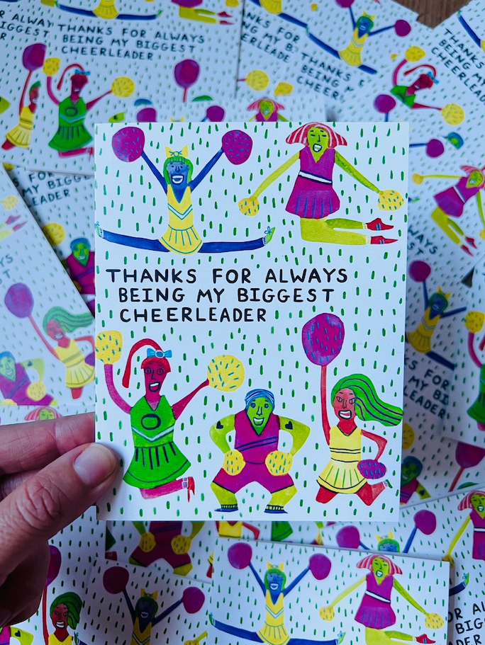 Greeting Card - Thanks for being my biggest cheerleader