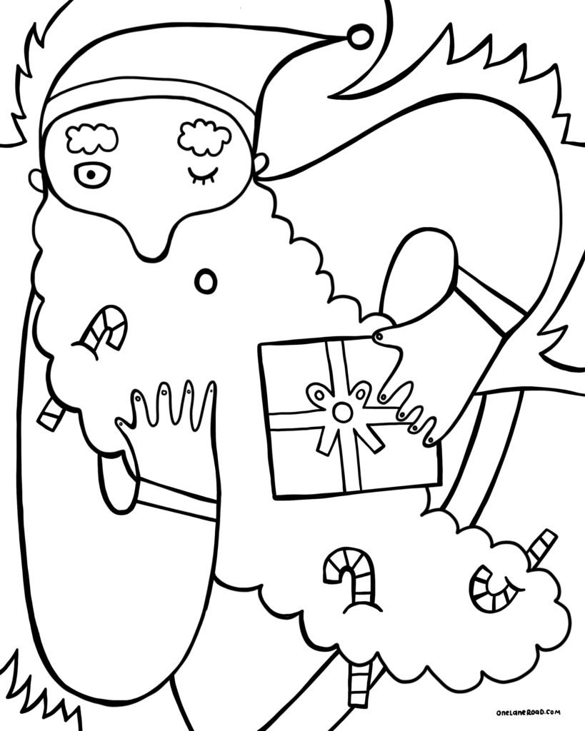 Santa coloring page - FREE